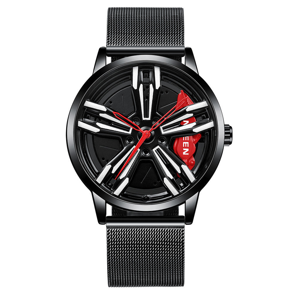 Locomotive Watch Men's Wheel Three-dimensional Hollow Car
