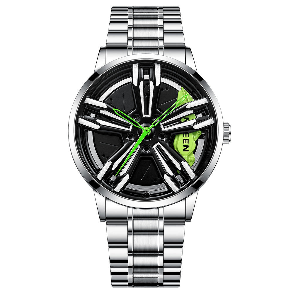 Locomotive Watch Men's Wheel Three-dimensional Hollow Car