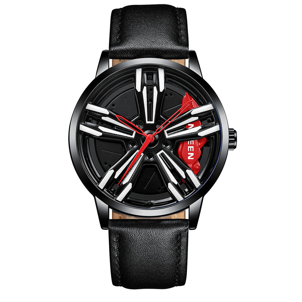 Locomotive Watch Men's Wheel Three-dimensional Hollow Car