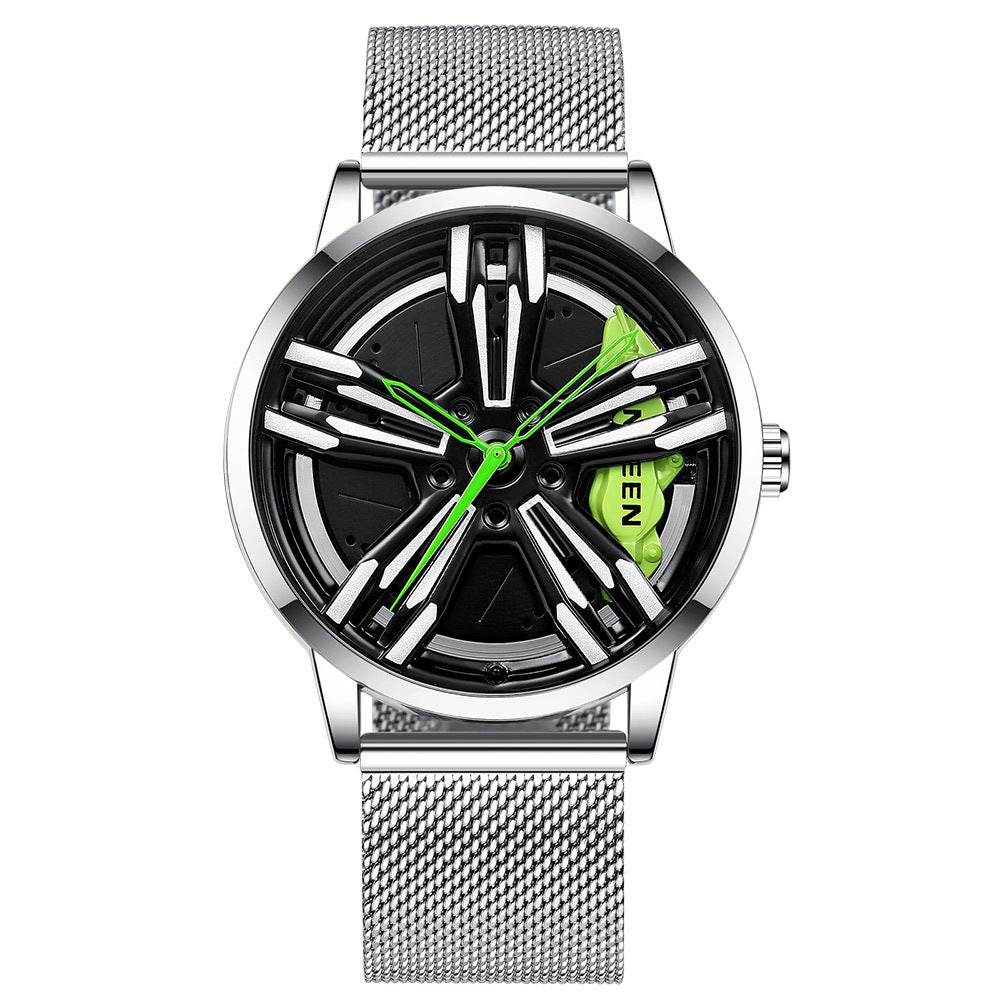 Locomotive Watch Men's Wheel Three-dimensional Hollow Car