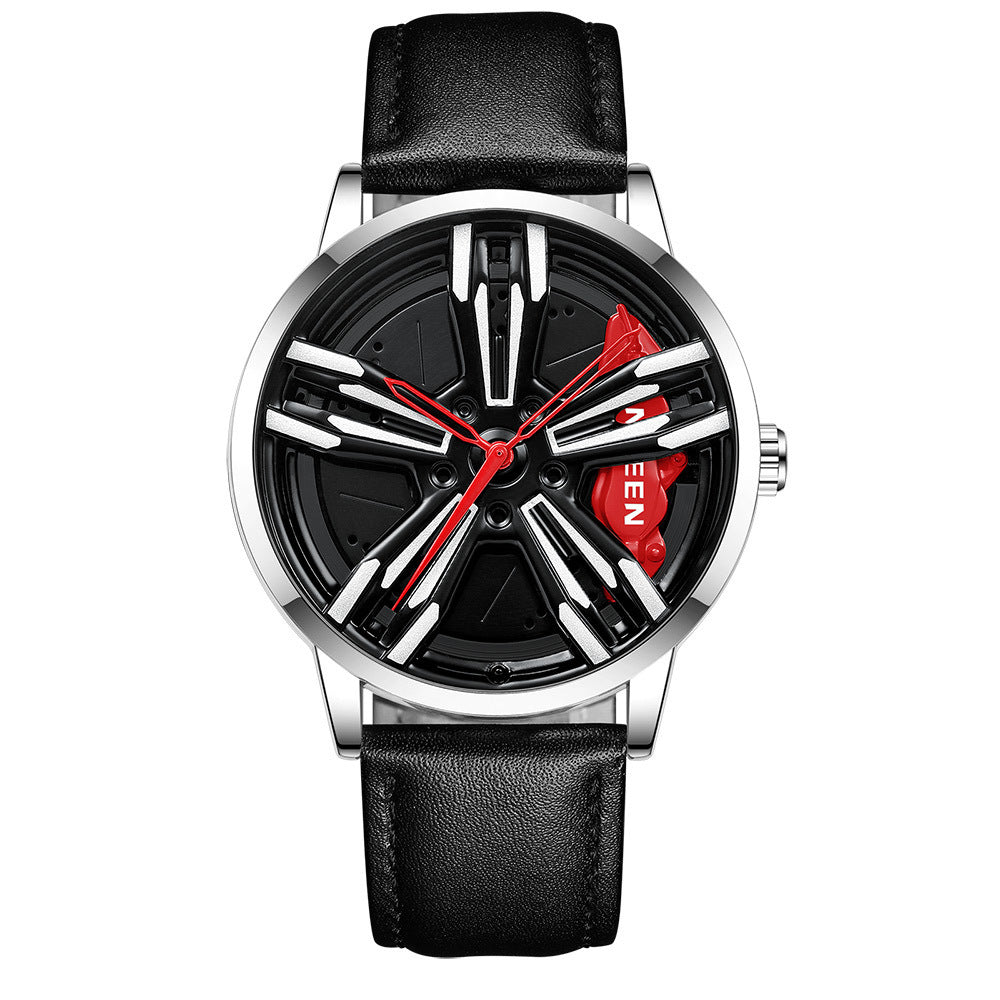 Locomotive Watch Men's Wheel Three-dimensional Hollow Car