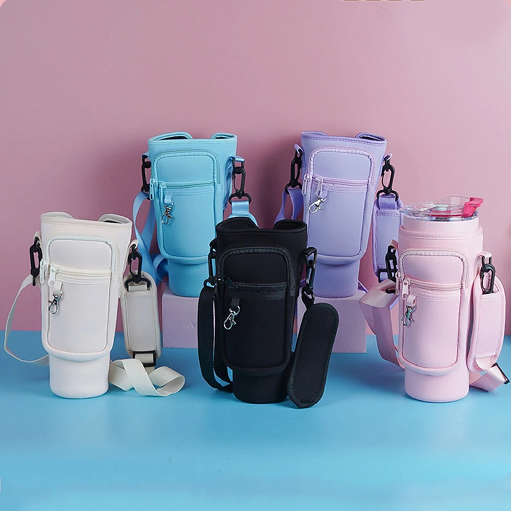 40OZ Water Bottle Holder with Strap for stanley Cup Asessories Cup Sleeve Tumbler Holder Strap Water Bottle Pouch Carrier Bag