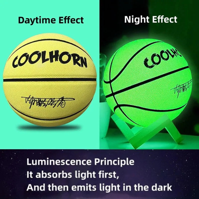 Size 5 Size 6 Size 7 Glow In Night Glow Basketball Children Adult Student PU Soft Leather Outdoor Wear-resistant And Anti-skid