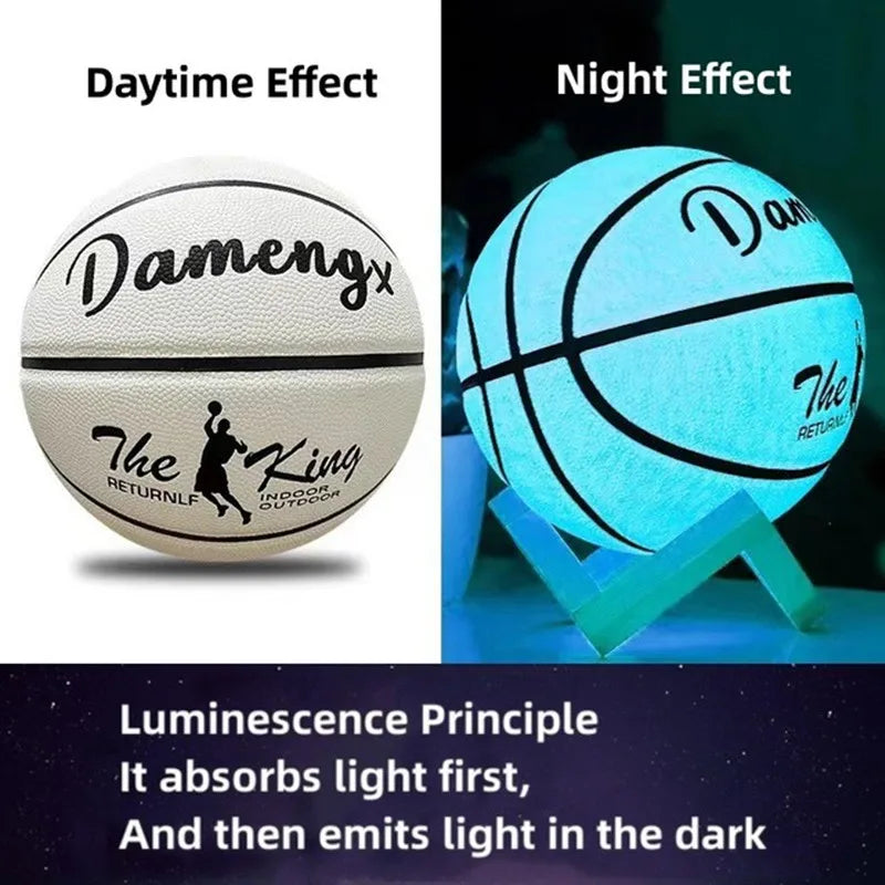 Size 5 Size 6 Size 7 Glow In Night Glow Basketball Children Adult Student PU Soft Leather Outdoor Wear-resistant And Anti-skid