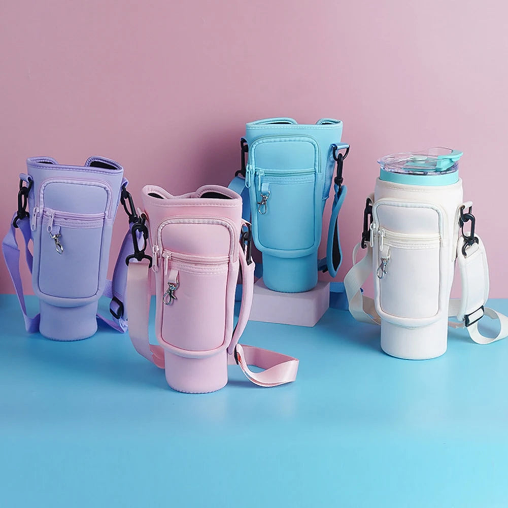 40OZ Water Bottle Holder with Strap for stanley Cup Asessories Cup Sleeve Tumbler Holder Strap Water Bottle Pouch Carrier Bag