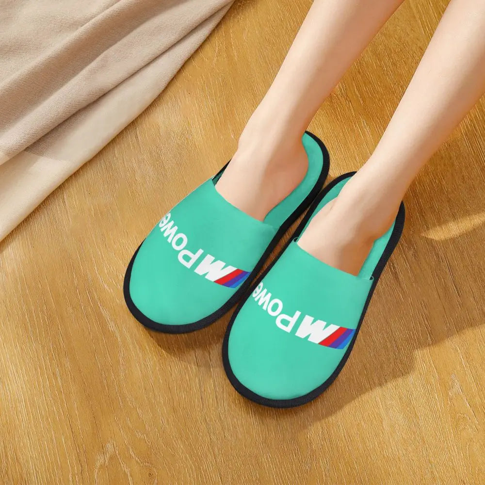 Custom M Poweres Sport Car Guest Slippers for Bathroom Women House Slipper