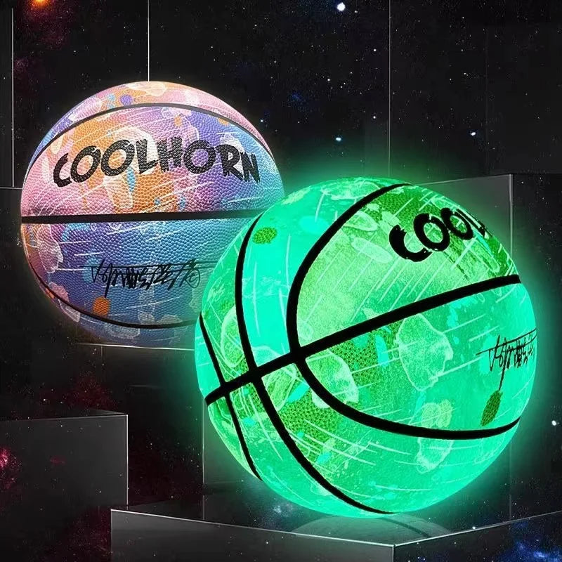 Size 5 Size 6 Size 7 Glow In Night Glow Basketball Children Adult Student PU Soft Leather Outdoor Wear-resistant And Anti-skid