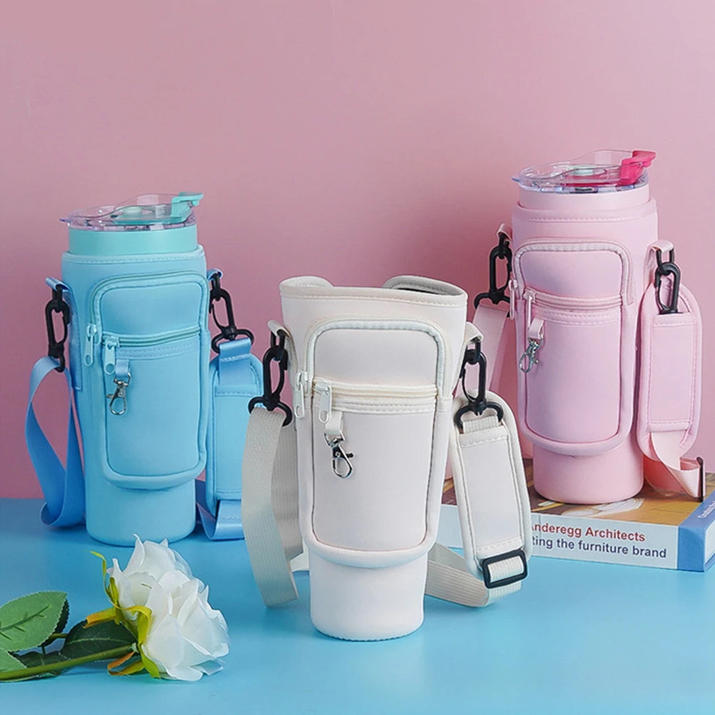 40OZ Water Bottle Holder with Strap for stanley Cup Asessories Cup Sleeve Tumbler Holder Strap Water Bottle Pouch Carrier Bag
