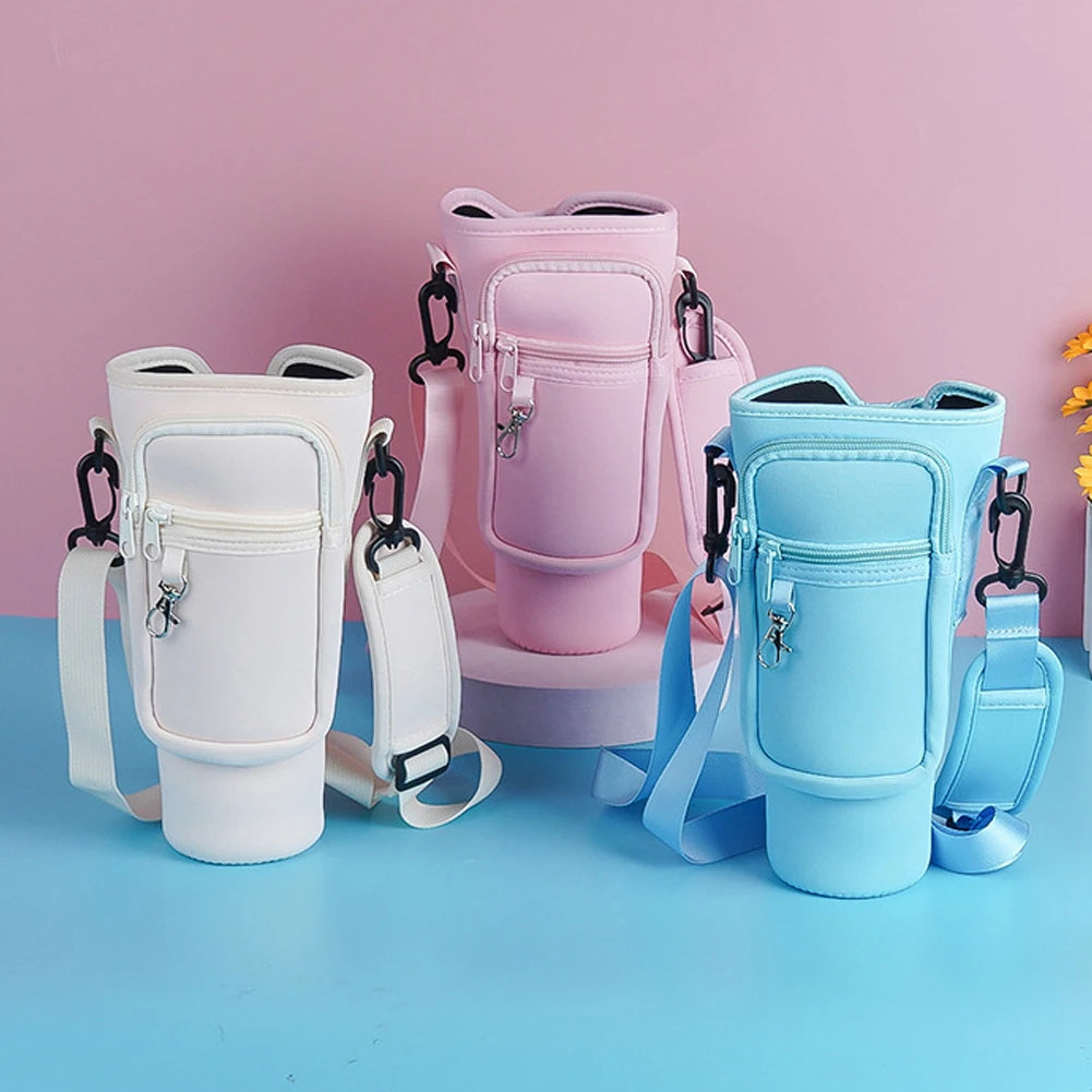 40OZ Water Bottle Holder with Strap for stanley Cup Asessories Cup Sleeve Tumbler Holder Strap Water Bottle Pouch Carrier Bag