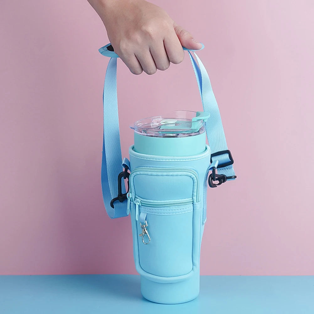 40OZ Water Bottle Holder with Strap for stanley Cup Asessories Cup Sleeve Tumbler Holder Strap Water Bottle Pouch Carrier Bag