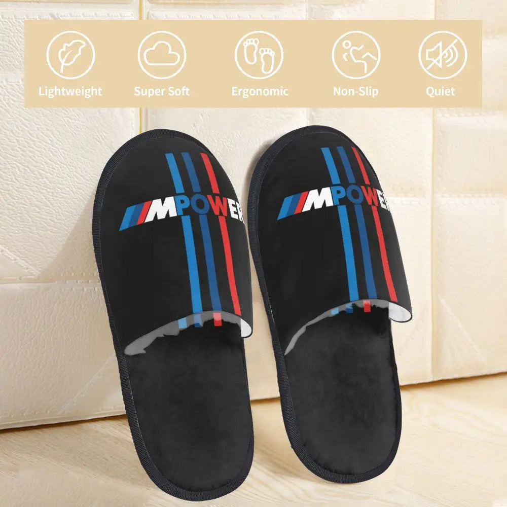 Custom M Performance Poweres Soft Memory Foam House Slippers Women Sport Car Cozy Warm Anti-Skid Slipper