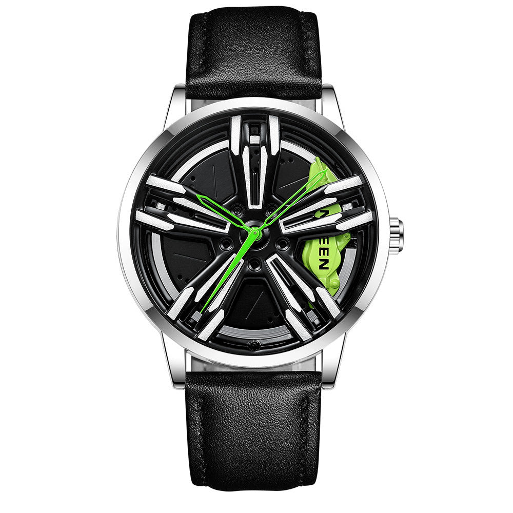 Locomotive Watch Men's Wheel Three-dimensional Hollow Car