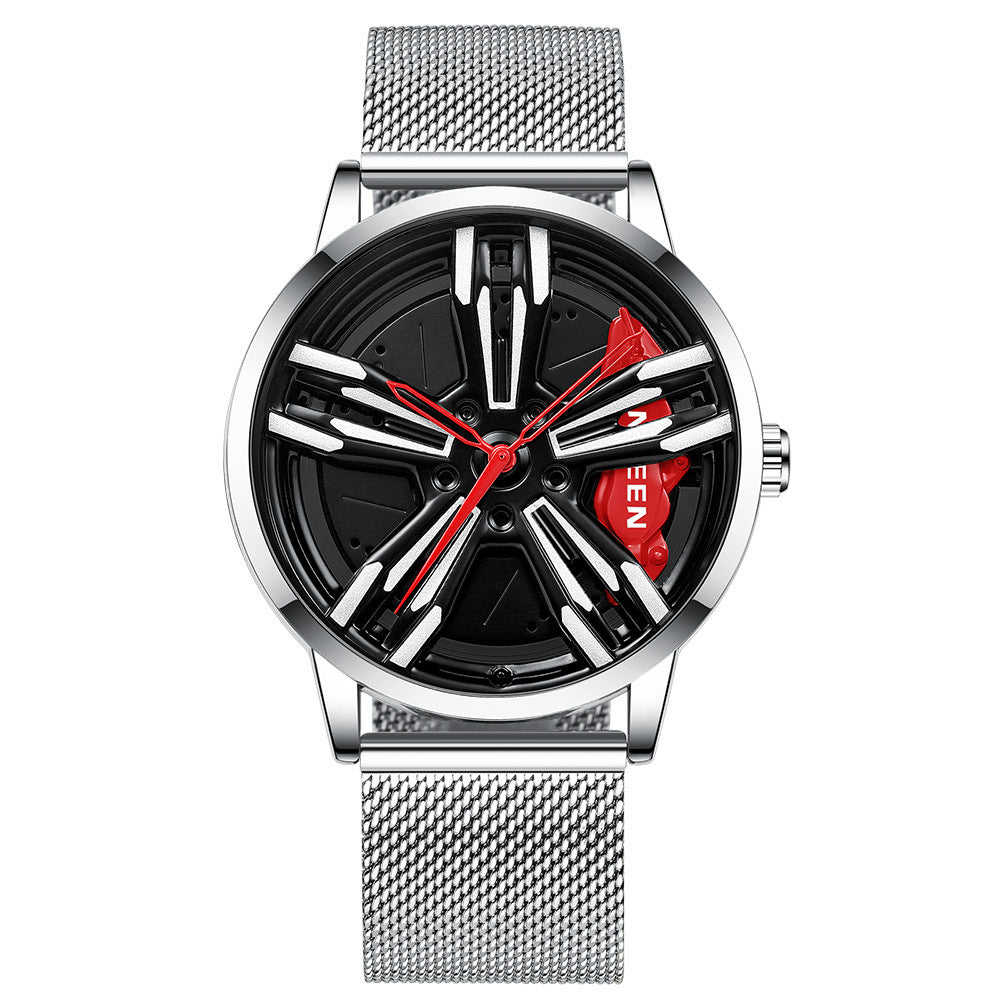 Locomotive Watch Men's Wheel Three-dimensional Hollow Car