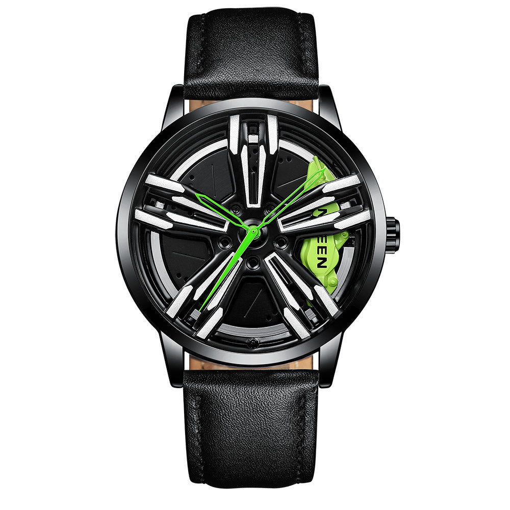 Locomotive Watch Men's Wheel Three-dimensional Hollow Car