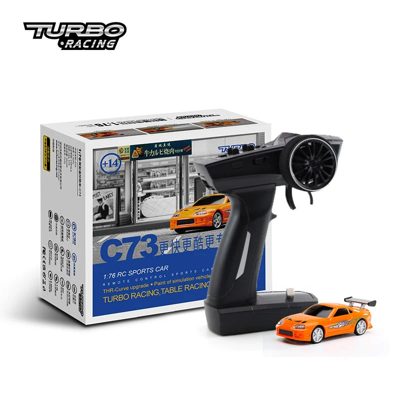 Turbo Racing 1:76 C64 C73 C72 C74 Drift RC Car With Gyro Radio Full Proportional Remote Control Toys RTR Kit For Kids and Adults