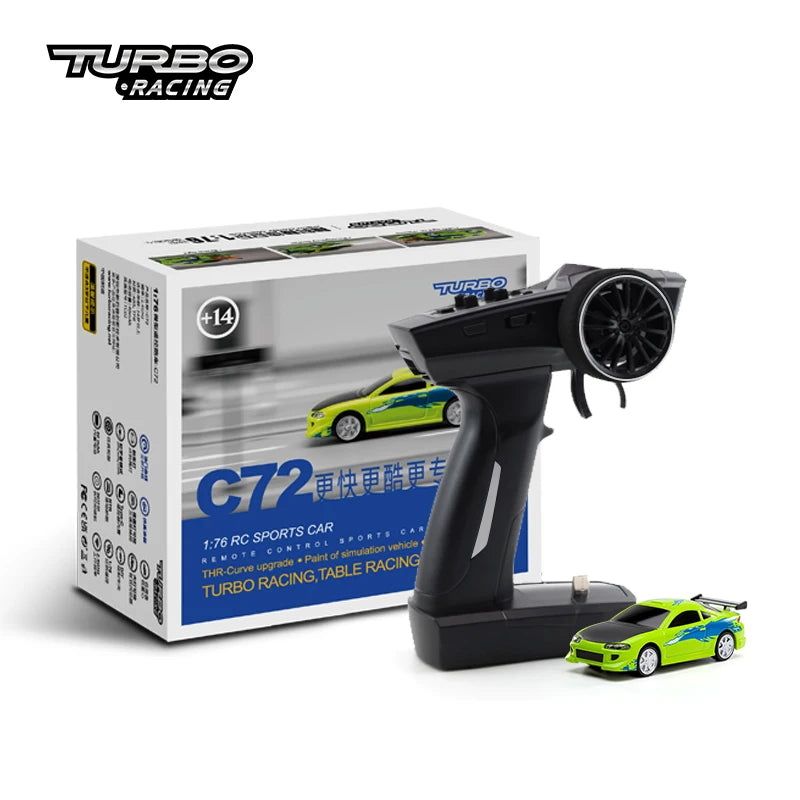 Turbo Racing 1:76 C64 C73 C72 C74 Drift RC Car With Gyro Radio Full Proportional Remote Control Toys RTR Kit For Kids and Adults