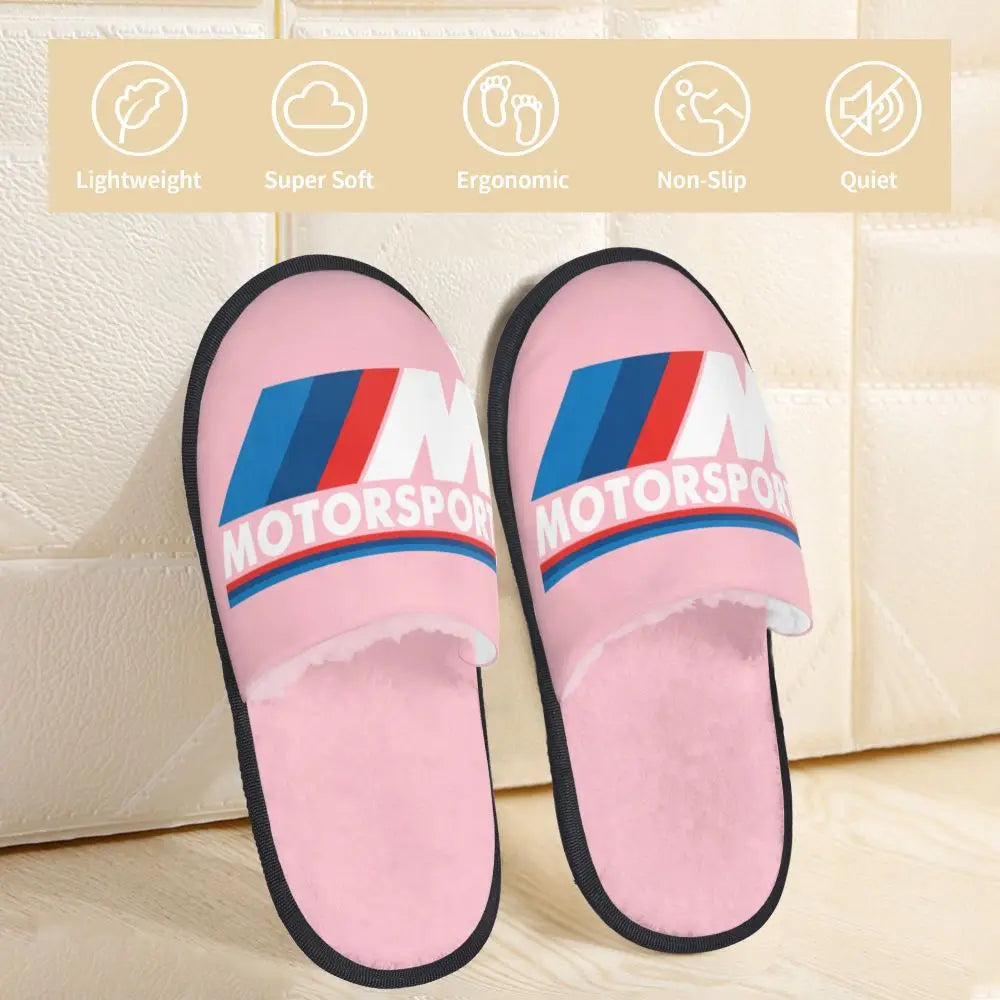 Custom M Poweres Sport Car Guest Slippers for Bathroom Women House Slipper