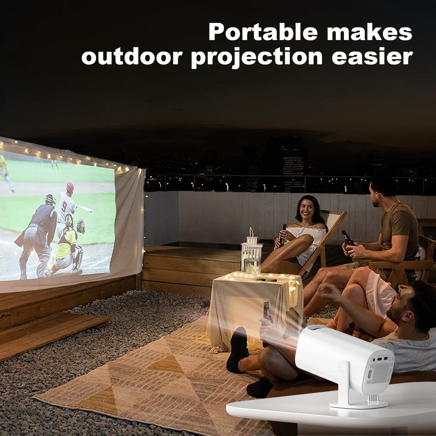 Android 11 Projector with WiFi 6 and Bluetooth Smart Mini Portable Projector 2.4g 5.8g Pocket Outdoor