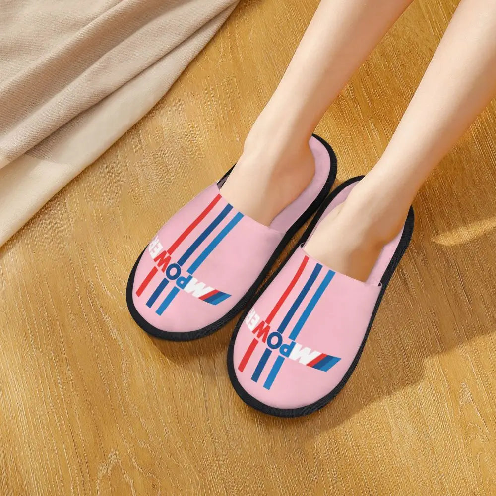 Custom M Performance Poweres Soft Memory Foam House Slippers Women Sport Car Cozy Warm Anti-Skid Slipper