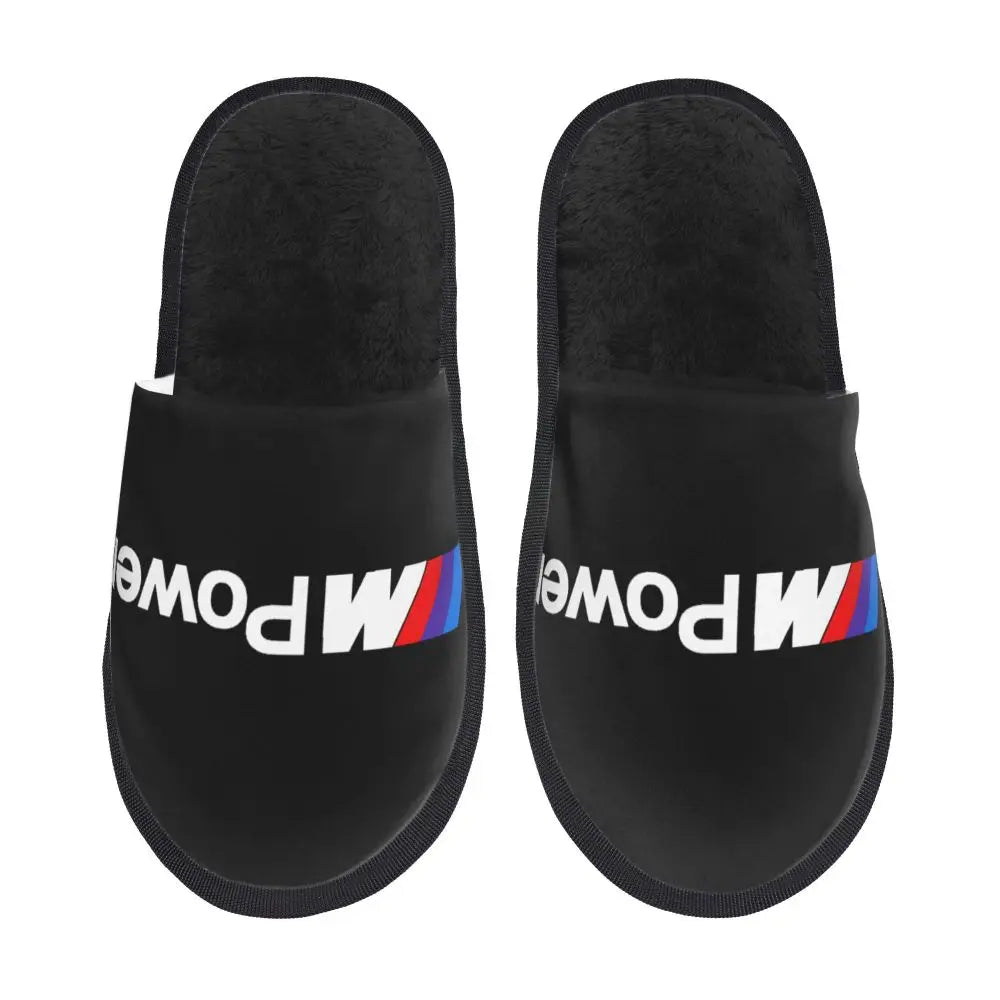 Custom M Poweres Sport Car Guest Slippers for Bathroom Women House Slipper