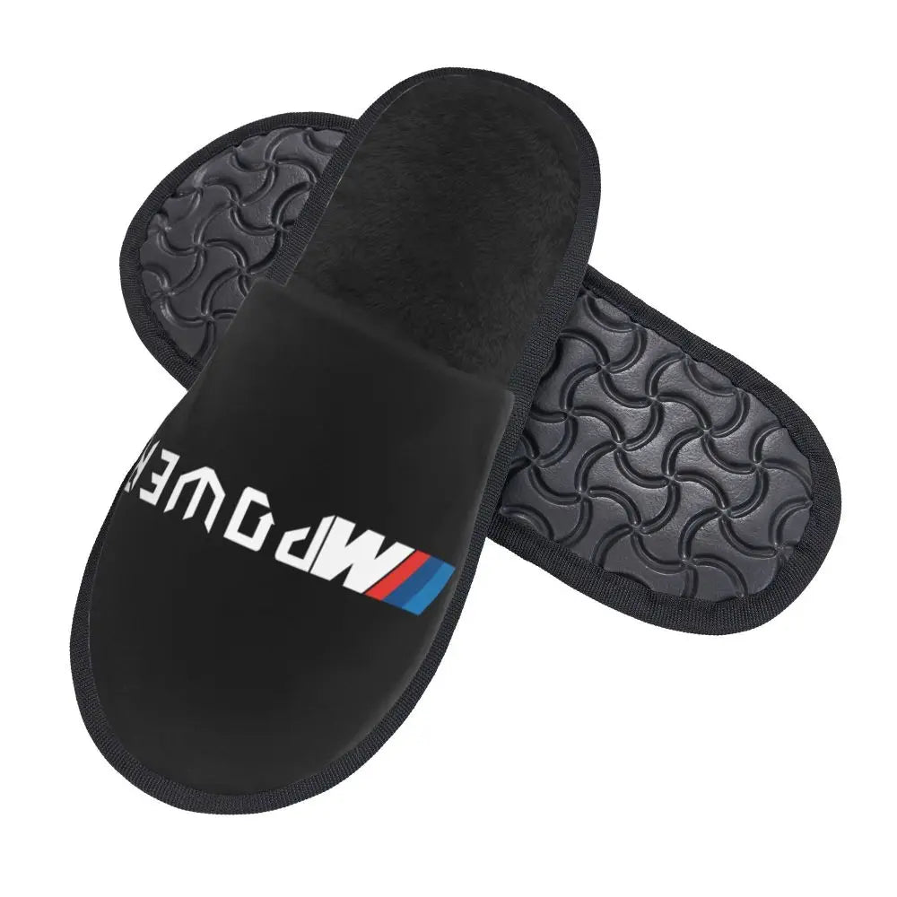 Custom M Poweres Sport Car Guest Slippers for Bathroom Women House Slipper