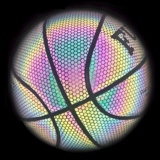 Reflective Basketball Size 7 Outdoor Indoor Glowing Basketball Holographic Color Luminous Basketball Ball