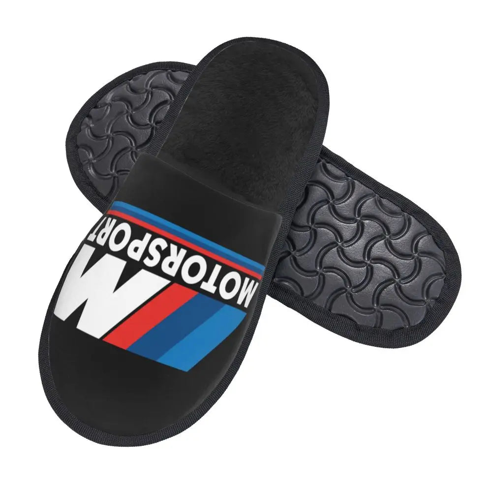 Custom M Poweres Sport Car Guest Slippers for Bathroom Women House Slipper