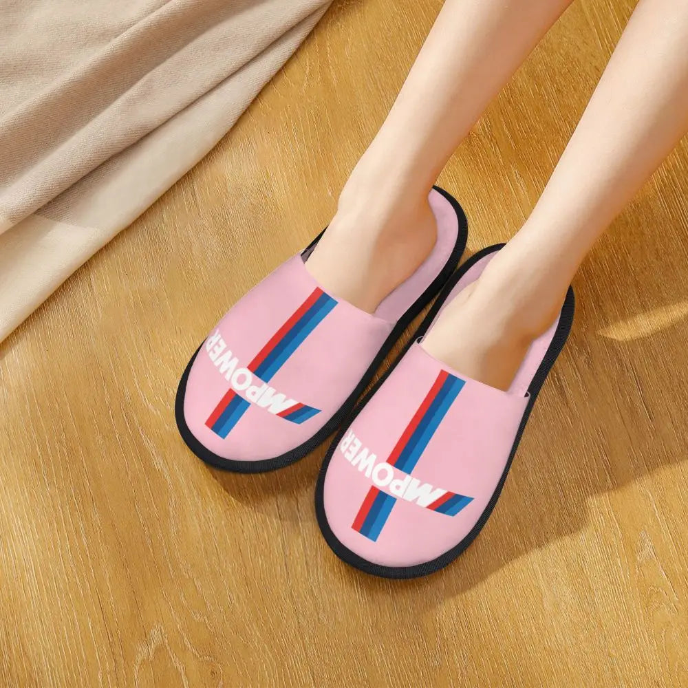 Custom M Poweres Sport Car Guest Slippers for Bathroom Women House Slipper