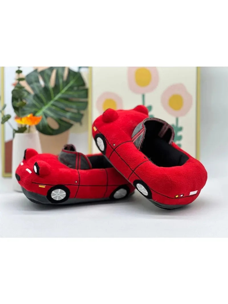 One Mazda Plush Sports Car Slippers for Woman, Red Car Slippers, Cute Slippers, Home Furnishings, Holiday Gift, High Quality