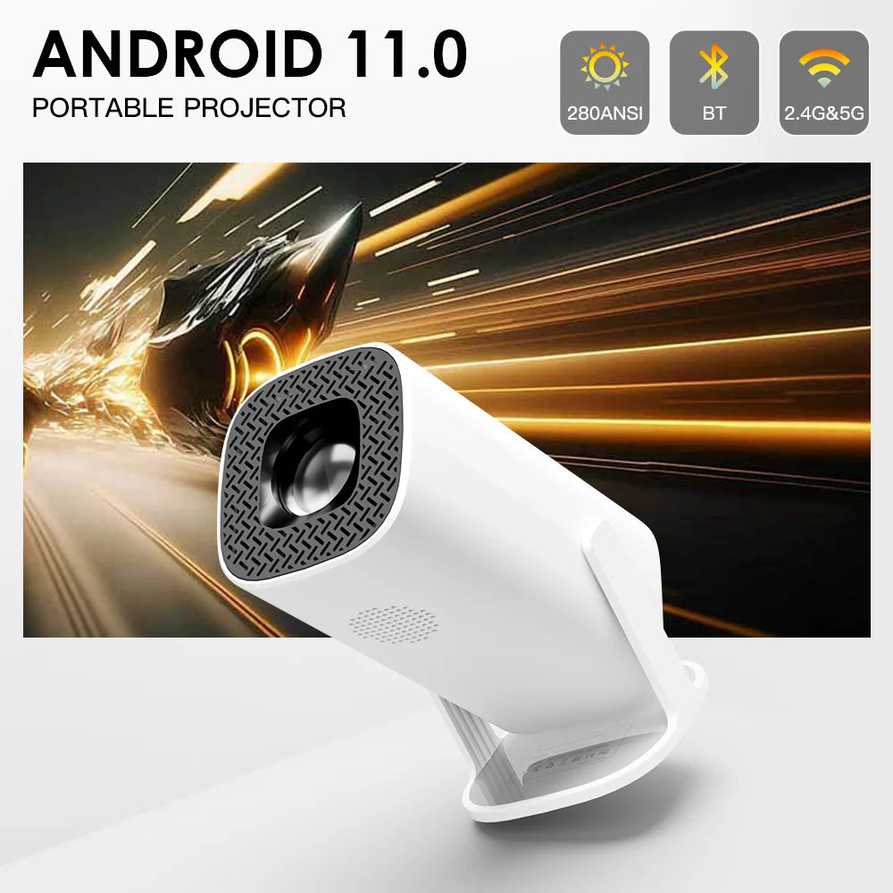 Android 11 Projector with WiFi 6 and Bluetooth Smart Mini Portable Projector 2.4g 5.8g Pocket Outdoor