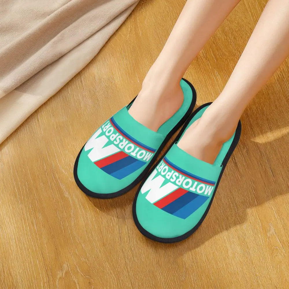 Custom M Poweres Sport Car Guest Slippers for Bathroom Women House Slipper