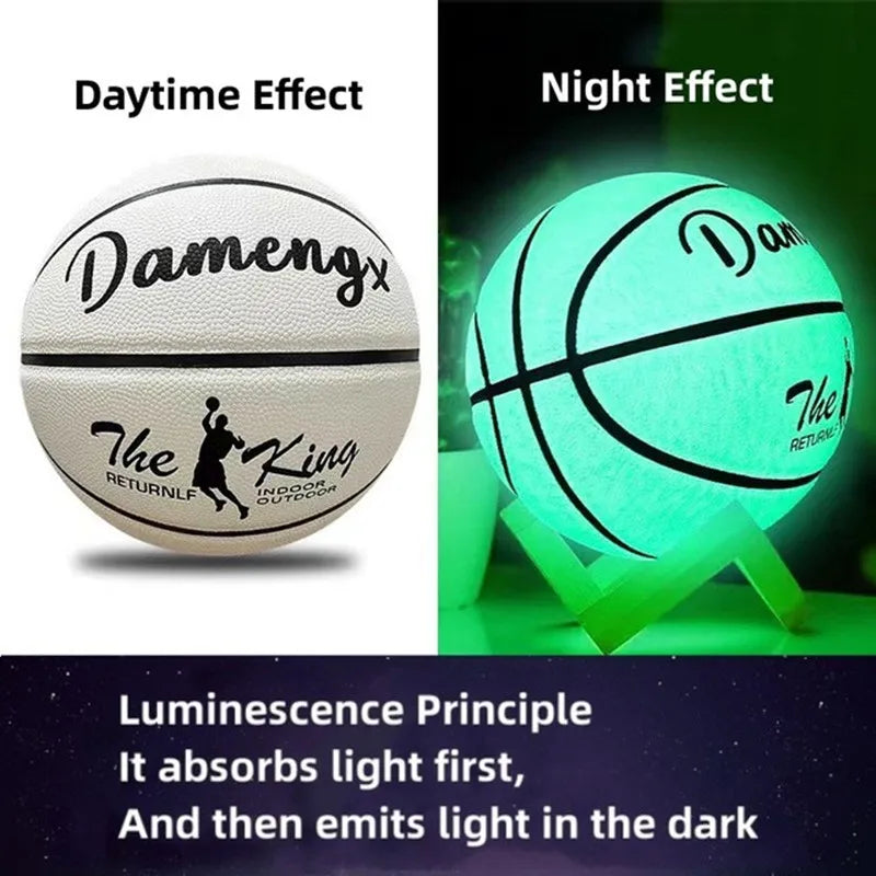 Size 5 Size 6 Size 7 Glow In Night  Glow Basketball Children Adult Student PU Soft Leather Outdoor Wear-resistant And Anti-skid