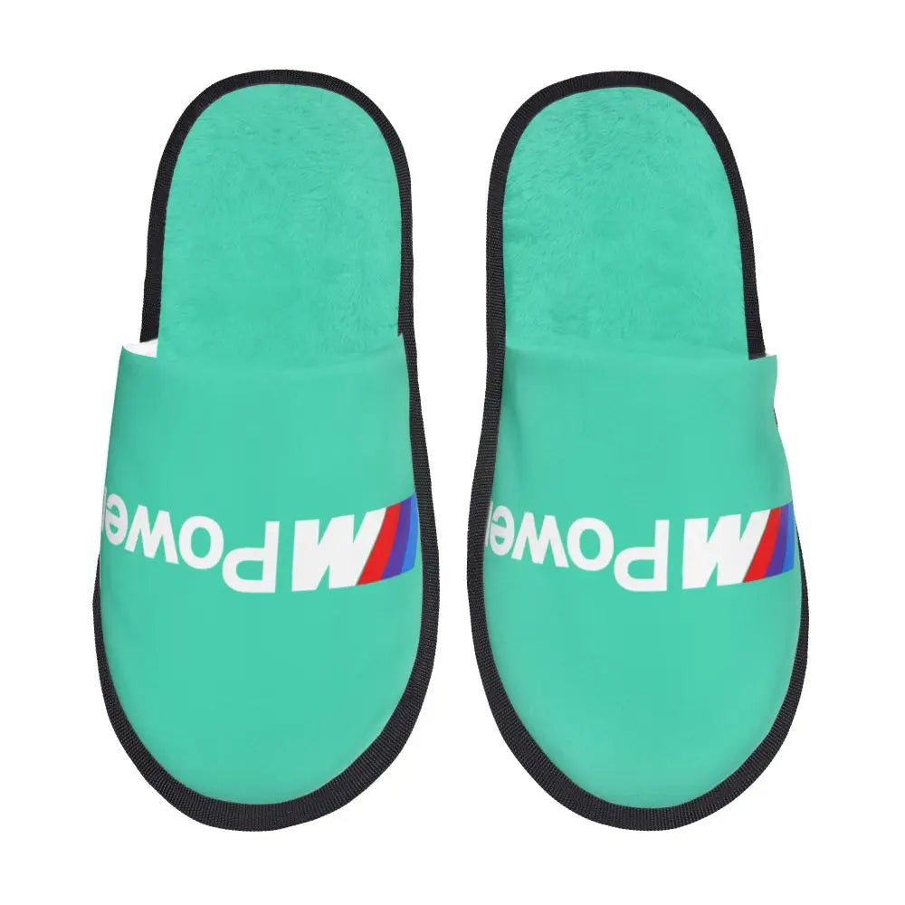 Custom M Poweres Sport Car Guest Slippers for Bathroom Women House Slipper