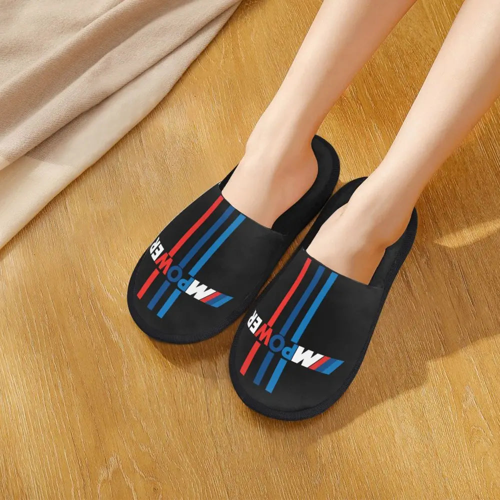 Custom M Performance Poweres Soft Memory Foam House Slippers Women Sport Car Cozy Warm Anti-Skid Slipper