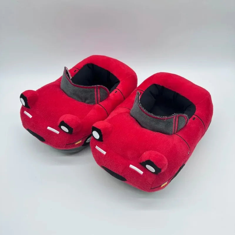 One Mazda Plush Sports Car Slippers for Woman, Red Car Slippers, Cute Slippers, Home Furnishings, Holiday Gift, High Quality