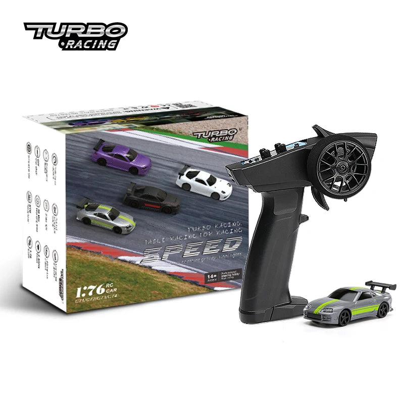 Turbo Racing 1:76 C65 C64 C63 C61 C62 C72 C73 C74 C75 RTR Flat Running Toys on Road RC Drift Car W/ Gyro Radio For Kids Adults