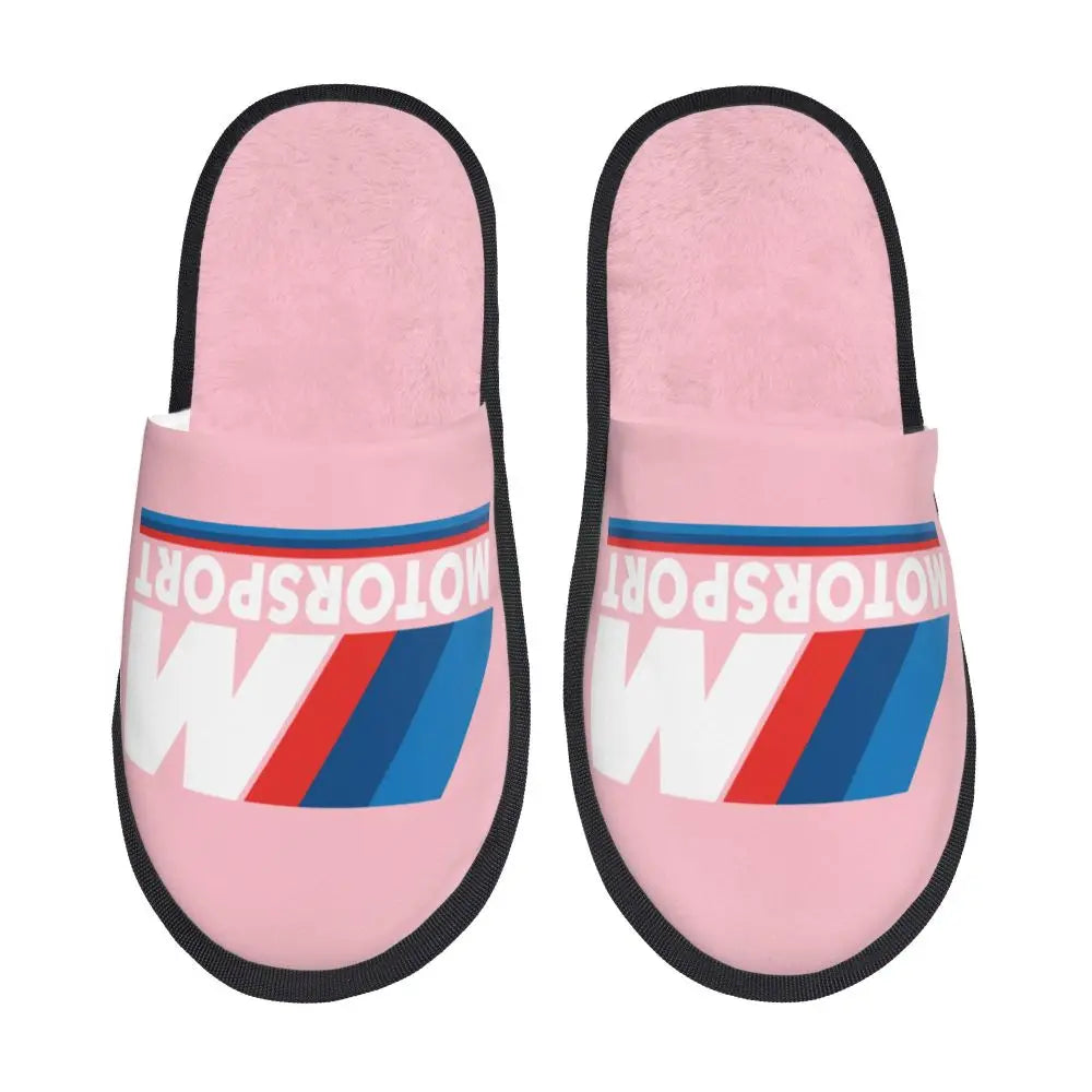 Custom M Poweres Sport Car Guest Slippers for Bathroom Women House Slipper