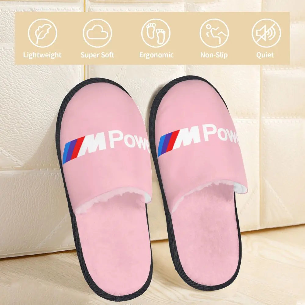 Custom M Poweres Sport Car Guest Slippers for Bathroom Women House Slipper