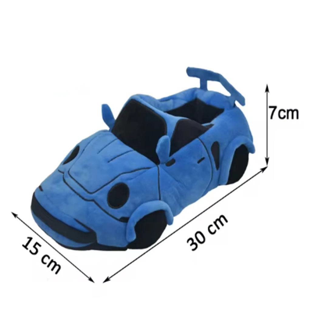 Car Plush Slippers Fun Cartoon Vehicle Shape Stuffed Shoe Winter Warm Soft House Shoes for Women Birthday Christmas