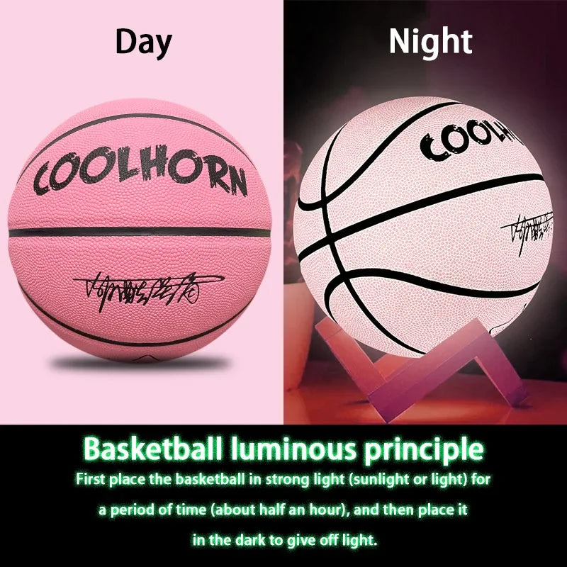 Holographic Reflective Basketball Size 5/7 for Youth Adults Glowing Luminous Basketball Outdoor Indoor Rubber Balls High Quality