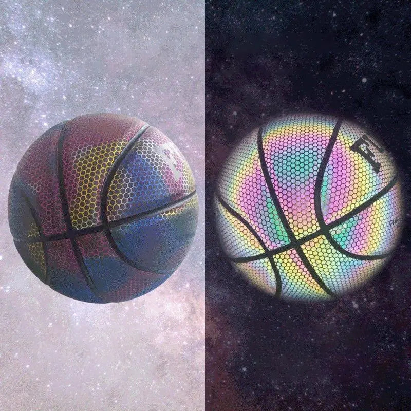 Holographic Reflective Basketball Ball Size 7 PU Bascket Woman Man Sports Luminous Indoor Outdoor Professional Training Balls