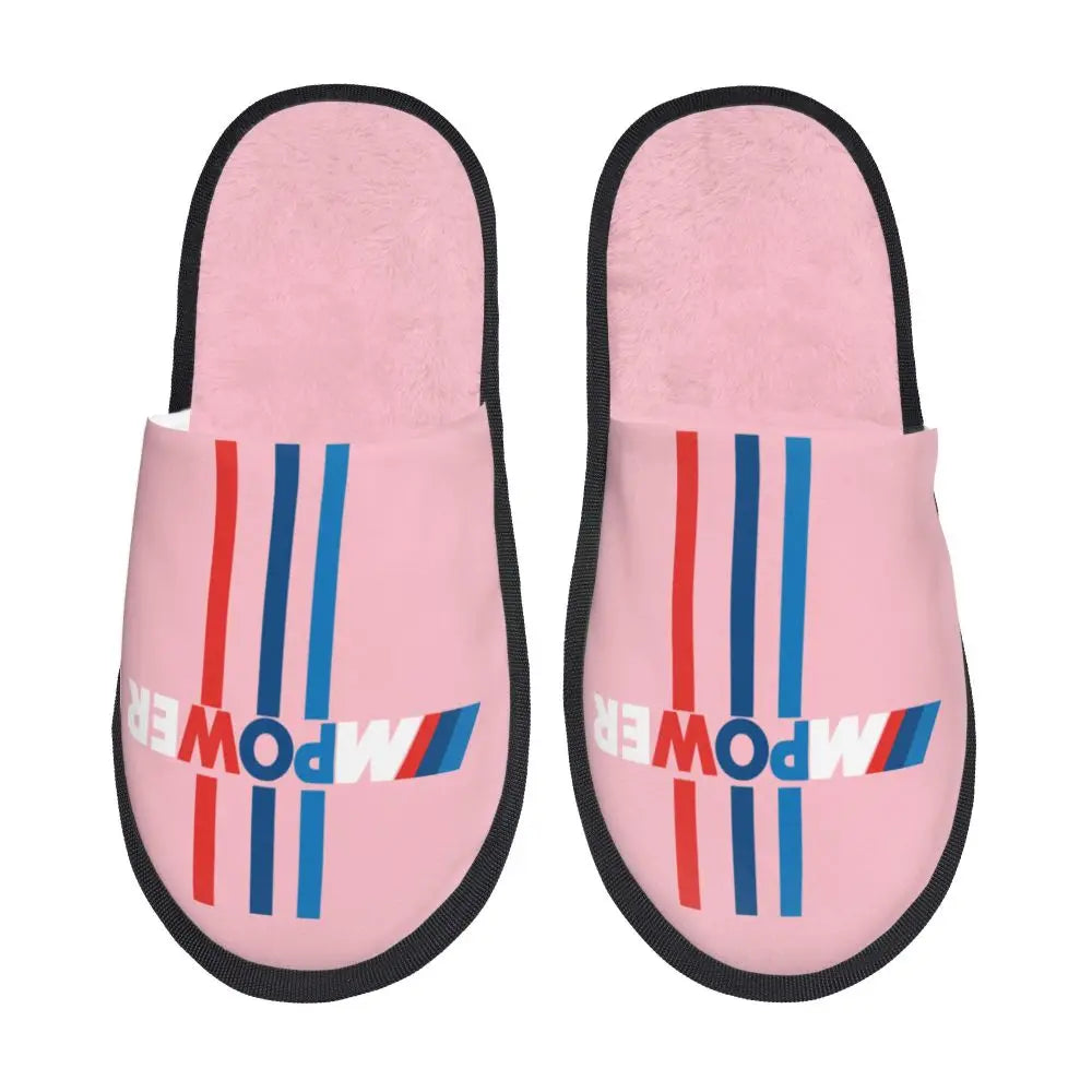 Custom M Performance Poweres Soft Memory Foam House Slippers Women Sport Car Cozy Warm Anti-Skid Slipper