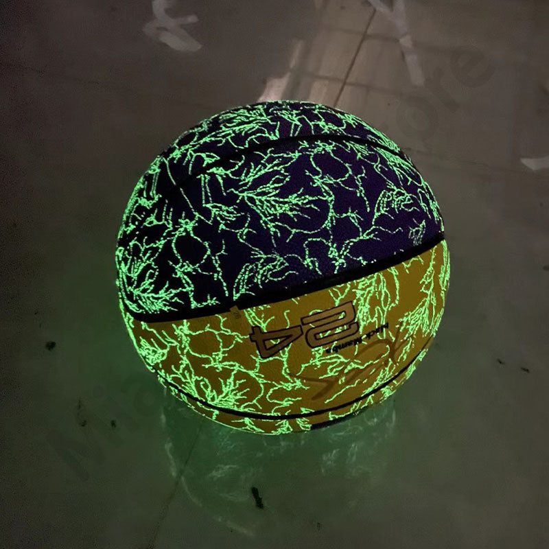 Holographic Reflective Basketball Size 5/7 for Youth Adults Glowing Luminous Basketball Outdoor Indoor Rubber Balls High Quality