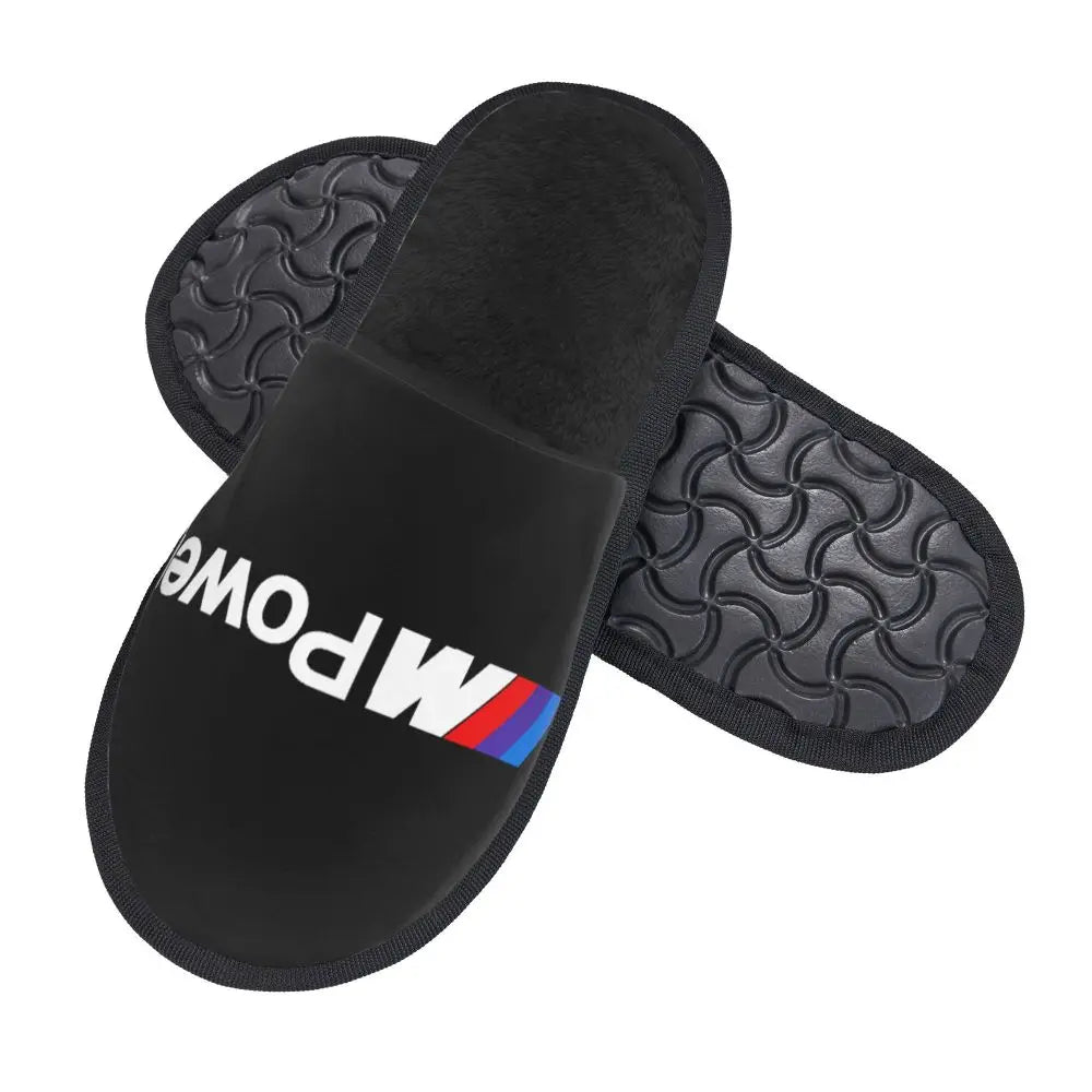 Custom M Poweres Sport Car Guest Slippers for Bathroom Women House Slipper