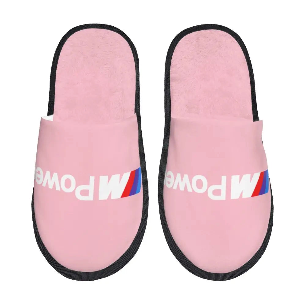 Custom M Poweres Sport Car Guest Slippers for Bathroom Women House Slipper