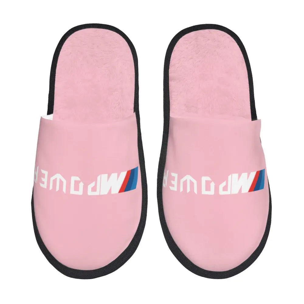 Custom M Poweres Sport Car Guest Slippers for Bathroom Women House Slipper