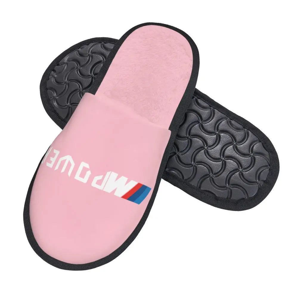 Custom M Poweres Sport Car Guest Slippers for Bathroom Women House Slipper