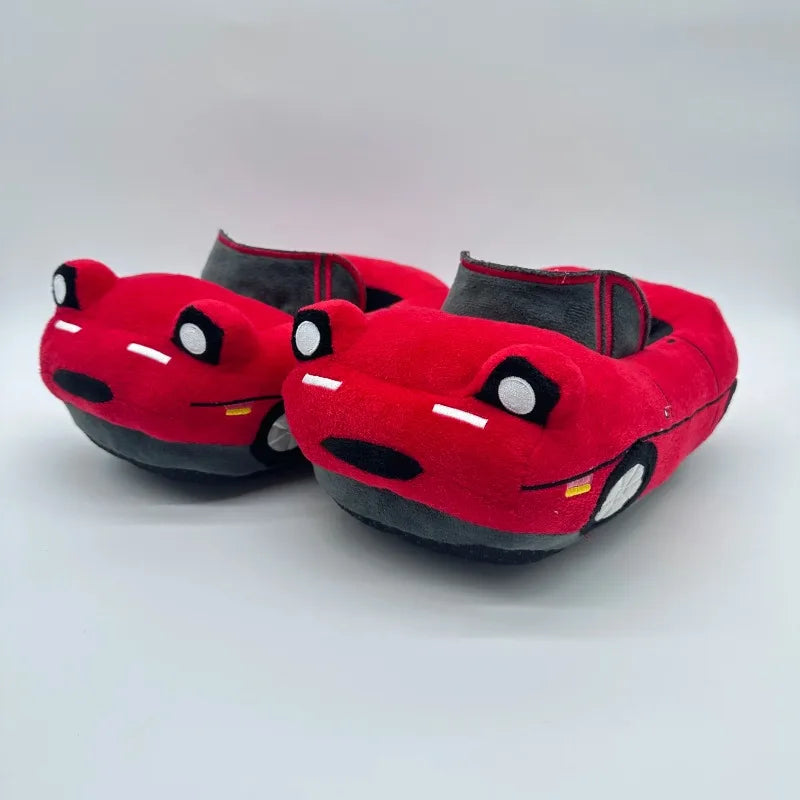 One Mazda Plush Sports Car Slippers for Woman, Red Car Slippers, Cute Slippers, Home Furnishings, Holiday Gift, High Quality