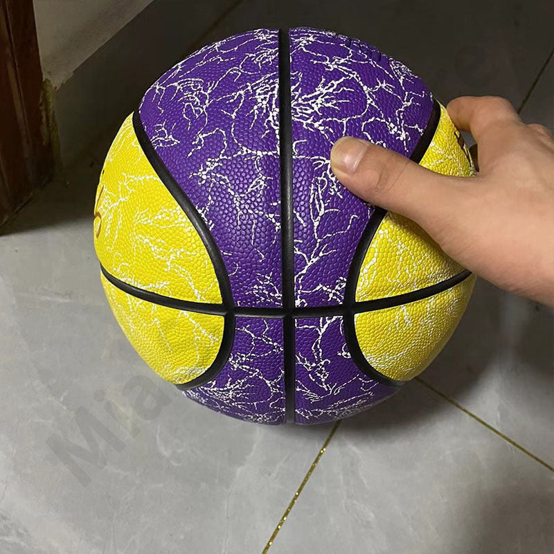 Holographic Reflective Basketball Size 5/7 for Youth Adults Glowing Luminous Basketball Outdoor Indoor Rubber Balls High Quality