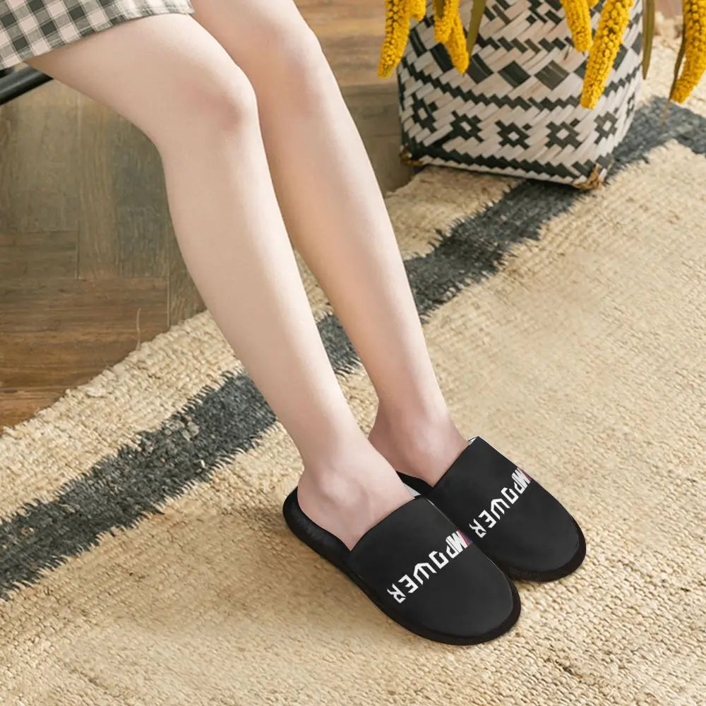 Custom M Poweres Sport Car Guest Slippers for Bathroom Women House Slipper